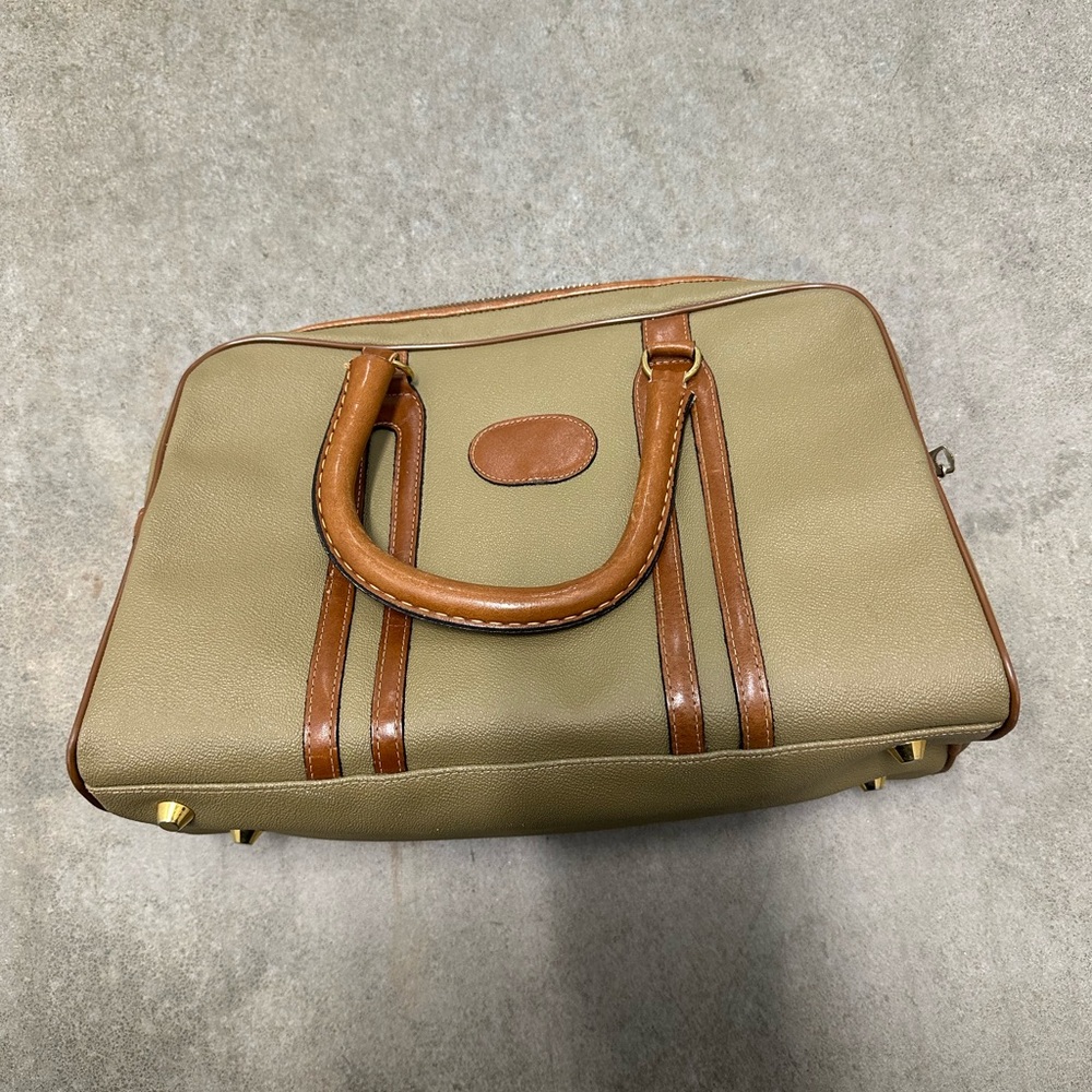 Vintage Two Tone Bonnie Cashin Era Meyers Top Handle Satchel Style Purse,